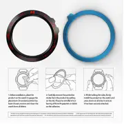For Garmin Fenix 5X Watch Bezel Ring Adhesive Cover Anti-Scratch Case Metal Black+Red