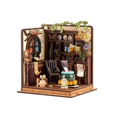 DIY Book Nook Kit 3D Wooden Puzzle Bookshelf Magic Potion Workshop