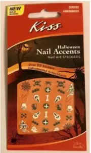Halloween Finger Nail Toe Art 30 Stickers Temporary Tattoo Ghost Face Spider Web