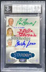 2008 CELEBRITY TRIPLE AUTO: RON HOWARD/STELLA JONES/SHIRLEY JONES #4/5 AUTOGRAPH