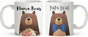 Fatbaby Mama Bear and Papa Bear Coffee Mugs,Father's Day Mother's Day Presents for Mom and Dad,Parents Gifts for Christmas