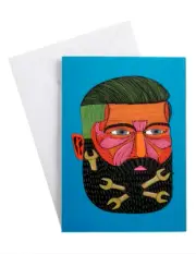 Mulga The Artist (Spanner Beard Samson) M&W Humour Birthday Greeting Card New