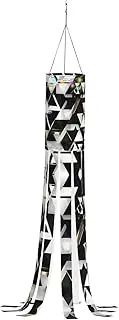 Halloween Garden Fashion Modern Black White Gold Triangle Windsock Lights Halloween Lighted Windsock for Patio Yard Pathway Party Decor
