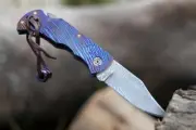 Timascus (Mokuti) Scales Damascus Steel Blade Lock Back Pocket Folding Knife