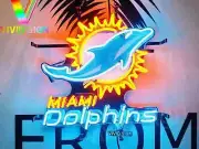 Miami Dolphins Football 20"x16" Neon Sign Lamp Bar Club HD Vivid Printing AM