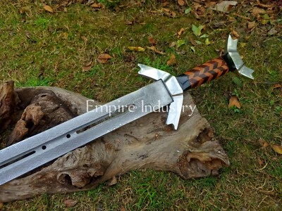 35'' Handmade Damascus Steel Viking Sword With Sheath Fixed Blade Greek Sword