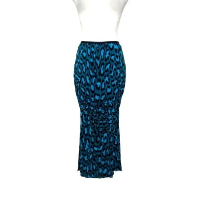 Diane Von Furstenberg evergreen leopard print midi skirt size M