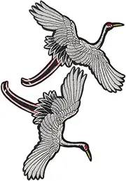 FONDOTIN 2Pcs Red Crowned Crane Embroidered Appliques for DIY Clothing Repair Durable Sewing Patches with Craftsmanship for Costumes and Garment Decoration