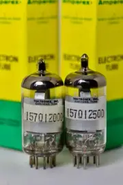 6DJ8 ECC88 6922 AMPEREX HOLLAND DIMPLE-DISC MATCHED TUBE PAIR TEKTRONIX LOWNOISE