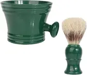 1 Set Shaving Bowl with Handle Cleaning Tools Shaving Soap Holder Soap Bowl for Shaving Beard Shaving Kit Shaving Mug Kit Shaving Cream Bowl Shaving Mug for Men Dark Green