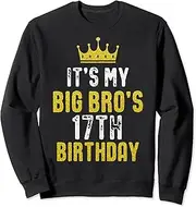 [X.Style] Yellow Crown 17th Bday Tee for Brother from Sister Brother Sweatshirt ds1854 Sweater (XL)