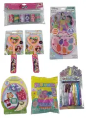 Disney Princess Glow Wand Lip Balm Pop Gloss Bead Kit Hair Clips Squishes Lot 7