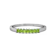 TriJewels Peridot Stackable 7 Stone Wedding Band Ring 14K Gold JP:14898