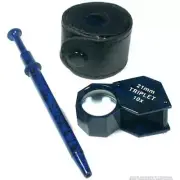10X Triplet Eye Loupe & 4 Prong Tweezers Jewelers Diamond Gems Bead Pick Up Tool