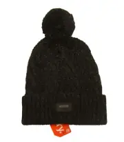 Superdry Men's Black Twist Jacob Wool Blend Ribbed Cuff Beanie