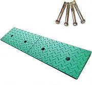 Green 100X38X15Cm Rubber Threshold Ramps, Heat and Cold Resistance, Load to 1000Kg, Heavy Duty Curb Ramp Steps Pad for Driveway, Sidewalk/100X30X8Cm(39.4X11.8X3.1Inch)