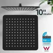 ACA 250mm Matte Black Square 10'' Rainfall Super Slim Shower Head Set Watermark