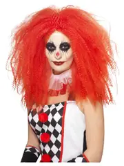 Red Clown Horror Womens Costume Wig