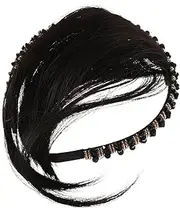 Beaupretty Natural Headband Wig with Bangs for Women Effortless Application Secure Fit Realistic Hair Covering White Hair Forehead Durable Comfortable Design Multiple Colors