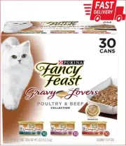 Purina Fancy Feast Gravy Lovers Poultry & Beef Feast Collection Cat Food 30oz...