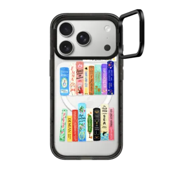 iPhone 17 Pro Impact Ring Stand Case MagSafe Compatible Books Lovers [waterclolor Bookshelf]