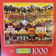 Charles Wysocki's Americana 1000-Piece TRAIN TO TOWN Jigsaw Puzzle c1999 NIB