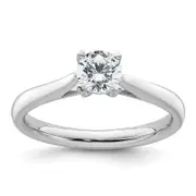 True Origin 14k White Gold 1/2 Ct. Lab Grown Diamond VS/SI+ G+ Round Solitaire Engagement Ring
