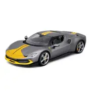 Bburago 1:18 Scale Ferrari 296 GTB Assetto Fiorano Grigio Titanio 2022 Model Car