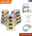 Glass Food Storage Containers, Airtight Glass Container 12 Packs Meal Prep Co...