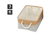 Vivva Quality Linen Fabric Folding Storage Cube Box For Home Kids Toy Laundry Basket (3 Sizes, 5 Colours)