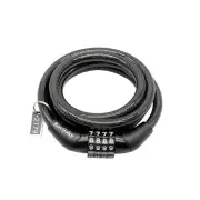 Bicycle Lock Cable, 1 Black Bike Lock, preset Combination, 4-Position 1-4Ft.