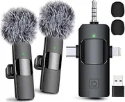 2024 4 in 1 Wireless Lavalier Microphone for iPhone, Camera, Android, iPad, mini Microphone, USB C Micro-Phone, iPhone Mic, USB Transfer Port Micro Phone for Video Recording/Vlog/TikTok/YouTube/Live