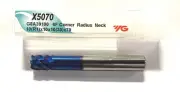 YG 10mm Carbide End Mill 1mm Radius Blue Coating Extended Neck 6FL 45° Helix
