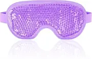 NEWGO Cooling Gel Eye Mask Reusable Cold Eye Mask for Puffy Eyes, Reallygood Eye Ice Pack Eye Mask with Soft Plush Backing for Dark Circles, Migraine, Stress Relief - Purple