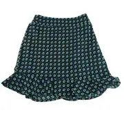 Band Of The Free Women's Mini Skirt Size Small Black Deep Teal Diamond Print