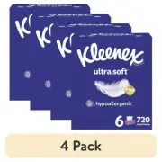 (24 pack) Kleenex Ultra Soft Facial Tissues, 6 Flat Boxes, 120 Tissues per Box..