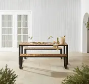 Malia Outdoor Dining Table 240cm with 2x Malia Outdoor Benches 220cm P