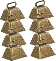 PHENOFICE 8pcs Antique Cowbells Rustic Hanging Bells for Christmas Tree Decoration DIY Crafts Home Decor Vintage Style Pet Door Ring Bell Durable Craft Accessories