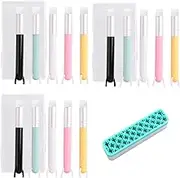 Yoseng 15 Pieces Mini Detailed Ink Blending Brushes for Card Making,Small Blender Art Blending Tool with Holder Sets,Use with Intricate Stencils,Deal with Small Details（Brush Head 0.5 inches）