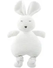 The Peanutshell Knitted Plush Cotton Soft Animal Baby Toy 30cm in White