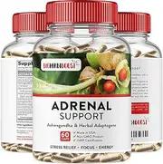 Adrenal Support Supplements & Cortisol Manager ǀ 1300mg ǀ 100% Pure Anxiety, Stress Relief Energy Pills for Adrenal & Thyroid Health, Metabolism, Focus & Immune Boost with Ashwagandha & Adaptogens
