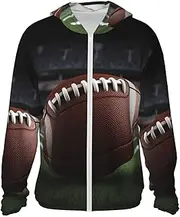 [LHBWCVN] UPF 50+ Light Jacket Full Zip Sun Protection Hoodie for Women Men Long Sleeve American Football Sun Shirts