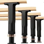 Adjustable Height Bed Legs Heavy Duty - 19.5-34 CM Frame Support Legs & Center Support for Mattress Foundation, Platform Base, Queen/King Size - Furniture Legs (4Pcs)