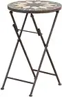 Accent Table Round Furniture End Side Small Patio Outdoor Folding Metal Stand