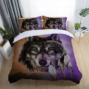 v3862 Bed Sheets Animal Print Wolf Horse Dragon Duvet Cover Set Children Bedspread Soft Bed Sheets IU3862