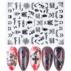 Nail Art Stickers Decals Halloween Spiders Web Pumpkin Face Skelton Bat G33 NH15