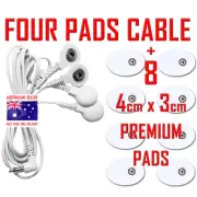 HiDow PainPod TENS EMS compatible ELECTRODE 4 PADS CABLE + 8 PREMIUM PADS ⭐⭐⭐⭐⭐