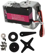 150KG Digital RC Servo,Rds51150 Dual Shafts 12V High Torque Stainless Steel Meta