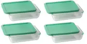 Pyrex 3-cup Rectangle Glass Food Storage Set Container (Pack of 4 Containers)