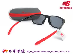 《名家眼鏡》New Balance 運動款偏光太陽眼鏡黑配紅鏡腳NB08079 C01